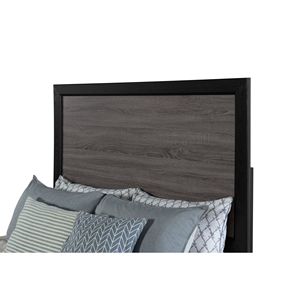 Letto Singolo SOLUTO in Grigio e Nero, Serie Letti in Legno - Product Image 2