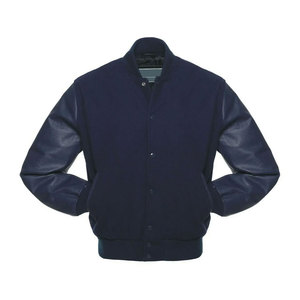 เสื้อแจ็คเก็ตวาร์ซิตี้สีกรมท่าสำหรับผู้ชาย ยี่ห้อ Econex ปักตัวอักษร G ปกคอพับ ติดกระดุมแถวเดียว สไตล์เพรปปี้ ทรงปกติ ใส่ได้ในฤดูหนาว - Product Image 4