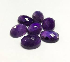 พลอยแอมเมทิสต์ทรงรูปไข่เจียรแบบโรสคัท ด้านหลังแบน ขัดเงา สำหรับทำเครื่องประดับ ขายส่งจำนวนมาก - Product Image 3