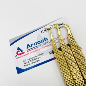 Pince à épiler pour extensions de cils en acier inoxydable de qualité supérieure, type J à 90 degrés, poignée diamantée, solide et durable - Product Image 3