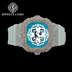 Reloj de Lujo con Diamantes Moissanite y Esfera Romana, Correa de Caucho, Estilo Ejecutivo, Disponible para la Venta - Product Image 4