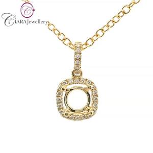 จี้เพชรทรงเบาะ0.50CT สีขาว/เหลืองทองดีไซน์เรียบง่ายรัศมี18K AU750เดียว - Product Image 1