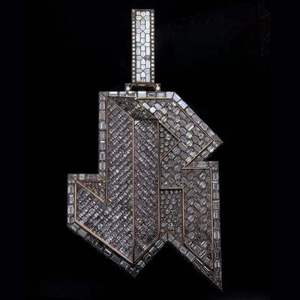 Pendentif personnalisé en argent 925 avec moissanite taille émeraude, plaqué rhodium, style hip-hop, pour homme - Product Image 1