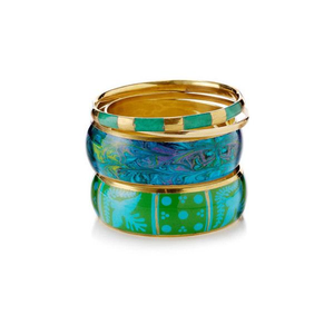 Bracelets en résine avec laiton peints à la main pour femmes / Accessoires de mode pour dames - Product Image 1