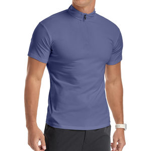 T-<b>shirt</b> For <b>Men</b> Manufacturers Short Sleeve Regular fit Business Solid Color Pattern <b>Men's</b> Quarter Zipper <b>up</b> T-<b>shirt</b> For <b>Men</b> - Product Image 4