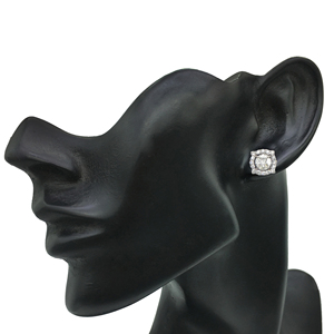 Round Marquise Natural Diamond <b>Stud</b> Earrings 1.37 Cttw 925 Sterling <b>Silver</b> G-H Color Prong Set Trendy Wedding Wholesale Jewelry - Product Image 3