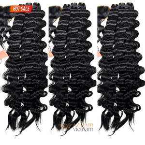 วิกผมทำจากผมแบบเต็มตัวพร้อมช่อผมทรงหลวมแบบ100% ผมต่อจากเวียดนามวิกผมด้านหน้าเป็นลูกไม้สวิส/เอชดี - Product Image 4