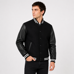 Varsity jacket featuring a relaxed fit premium comfort and timeless sporty details for practical stylish everyday outerwear wear - Product Image 1