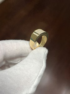 Bague Statement en Or Jaune 14K avec Diamants de Laboratoire Taille Ronde Classique pour Fiançailles, Cadeau pour Homme - Product Image 4