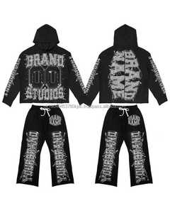 Haute qualité nouveau pantalon à capuche strass personnalisé hommes strass hommes sweat et joggeurs survêtement ensemble Streetwear - Product Image 3