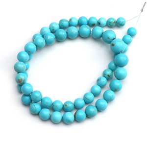 Perles rondes en turquoise Sleeping Beauty Arizona 5-8mm, pierres précieuses naturelles en vrac pour la fabrication de bijoux, vente en gros - Product Image 2