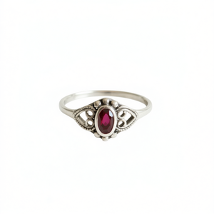 Dainty <b>Garnet</b> <b>Silver</b> Fine <b>Ring</b> 1.8 Grams - Product Image 2