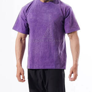Nouveau design T-shirt 100 % coton délavé à l'acide pour hommes – Vêtement de mode en gros, coupe ample, imprimé, pour hommes - Product Image 5