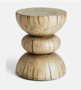 Mesa Auxiliar de Madera Hecha a Mano con Acabado Natural, Ideal para el Lado del Sofá, Esquina del Dormitorio y Decoración de Salón - Product Image 5