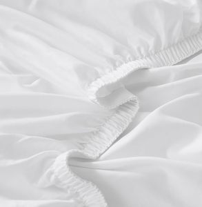 Ensemble de draps de lit 4 pièces en coton percale 100% respirant et doux de luxe, 300 fils, avec poches extra profondes pour hôtel et usage domestique - Product Image 6
