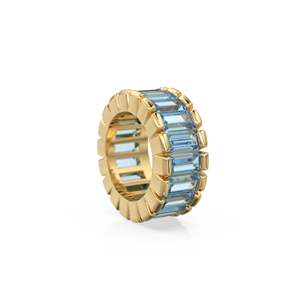 14k Real Baguette <b>Blue</b> Topaz Gold <b>Bead</b> / <b>Blue</b> Topaz Rondelle <b>Bead</b> / <b>Blue</b> Topaz European <b>Bead</b> / Solid Gold <b>Blue</b> Topaz Enhancer - Product Image 1