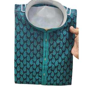 ผ้าไหมคอตตอนพิมพ์ลายพร้อมใส่ชุดนอนสีเขียวหัวเป็ด - Product Image 1