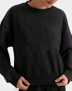 New Arrival Factory Direct Sale <b>Women</b> Black Basic Pullover Custom Design Fleece Breathable <b>Sweatshirt</b> Eco-Friendly Winter - Product Image 6