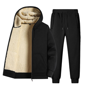 <b>Men</b> <b>Fleece</b> Tracksuit Set Hooded Zip Up Jacket and <b>Jogger</b> Pants Sherpa <b>Lined</b> Winter Casual Sportswear Leisurewear Tracksuits - Product Image 6