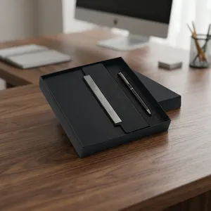 Coffret Cadeau de Luxe pour Écrivain Exécutif avec Agenda Personnalisé à Couverture Rigide et Stylo Bille à Écriture Fluide – Fournitures de Bureau Professionnelles - Product Image 2