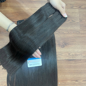 Extensiones de cabello vietnamita liso y brillante de colores, muy vendidas, sin enredos ni caída, colores personalizables. - Product Image 1