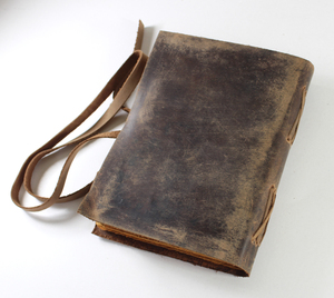 Vintage Looking Natural Edged Blank Unlined <b>Sheets</b> Decorative <b>Leather</b> Strings' Stitching On The Spine Adds Antique Notebook - Product Image 5