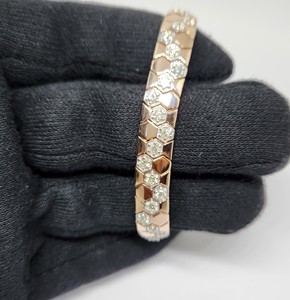 14K oro joyería fina panal patrón tenis pulsera para hombres mujeres Natural FG SI diamantes IGI diamante pulseras brazaletes - Product Image 4