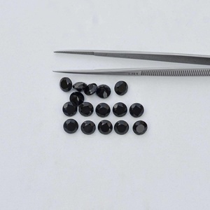 Latest Stock 4mm Natural <b>Black</b> <b>Onyx</b> Faceted Round Cut Loose Gemstones For <b>Ring</b> Earring Making Verified Manufacturer And Supplier - Product Image 4
