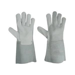 Gants de soudage TIG en cuir de vachette pleine fleur et croûte, résistants aux flammes, anti-abrasion, anti-coupure, pour la sécurité industrielle - Product Image 1