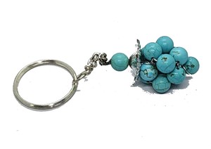 Porte-clés en cristal de haute qualité, pierre turquoise bleu ciel, perles de pierre naturelle, porte-clés de guérison pour femmes - Product Image 5