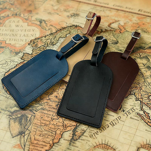 Etiqueta de equipaje de cuero PU hecha a mano y personalizada de la más alta calidad, de un fabricante y exportador indio. - Product Image 1