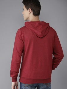 Sweat-shirt à capuche uni pour homme, coupe classique, décontracté, en coton tricoté, avec poche, pour l'automne - Product Image 4