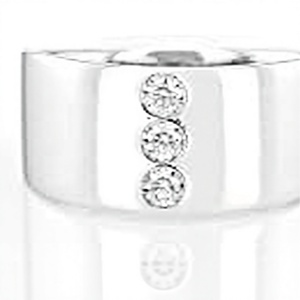 Shama Gems Jewels Classic <b>Men</b> Cut Moissanite Prong Setting 925 Sterling Silver Platinum Plated 12g Wedding Band Engagement <b>Ring</b> - Product Image 3