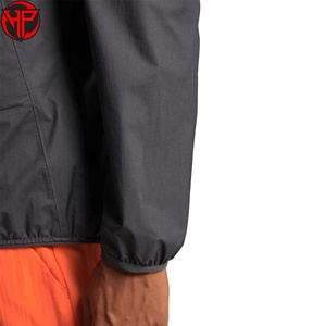 <b>Men</b> Color Contrast Hooded Windbreaker <b>Jacket</b> Custom Logo Multi Pockets Zip Up Outdoor Windproof Nylon <b>Jacket</b> - Product Image 4