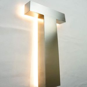 Números de Casa Personalizados HONG SEN, Placas de Puerta con Luz LED, Letras Acrílicas Retroiluminadas, Número de Casa LED para Exteriores - Product Image 5
