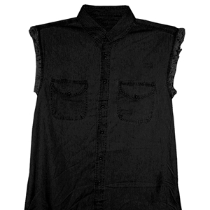 Mens Denim Sleeveless Shirt Casual Button Down Biker Vest Comfortable Cotton Fabric Fashionable Biker Denim Shirt For Men - Product Image 5