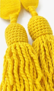 Ceinture de cérémonie jaune avec pompons – Écharpe décorative pour événements et parades - Product Image 4