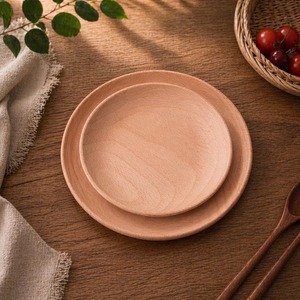 Plato de Madera Tallado a Mano, Plato Rústico de Madera para Decoración de Mesa, Exhibición de Comida, Servicio en la Cocina y Bodas - Product Image 3