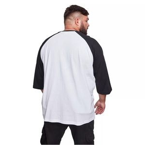 Camiseta raglán de manga larga personalizada para hombre, camiseta premium, camiseta básica, 100% algodón, tela jersey, camiseta para gimnasio. - Product Image 4
