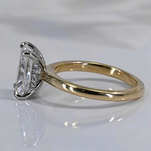Bagues de fiançailles en platine pour femmes, luxe, diamant de laboratoire taille radiant VVS, or 10K 14K 18K, bague solitaire, bijoux fins - Product Image 1