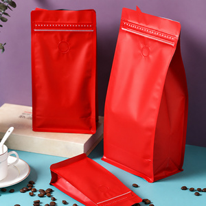 Sachet de Noël pour grains de café, scellé sur huit côtés, <span class=keywords><strong>à</strong></span> fond plat, avec valve et fermeture éclair <span class=keywords><strong>à</strong></span> tirette - Product Image 2