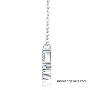 925 Sterling Silver Moissanite <b>Necklace</b> for Women Waterproof Non Tarnish Geometric Pendant Choker Jewelry - Product Image 3
