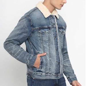 Best Quality All Colors & Sizes Unisex Denim <b>Jacket</b> New Design Stand Collar Hooded Streetwear Inner <b>Lining</b> <b>Fleece</b> Front Logo - Product Image 3