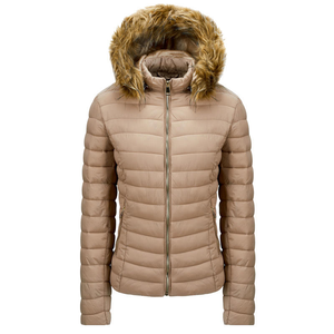 Chaqueta Acolchada para Mujer con Capucha de Piel Sintética, Corte Ajustado, Ligera, Abrigo Acolchado Cálido de Invierno con Bolsillos con Cremallera, Venta al por Mayor OEM - Product Image 5