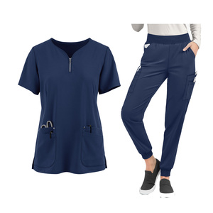 Conjuntos de Uniformes Médicos para Mujer, Corte Ajustado, Accesorios para Enfermeras, Uniformes para Hospitales, Clínicas Dentales, Salones de Belleza, Spa, Ropa de Trabajo, Blusa y Pantalón - Product Image 1