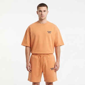 Conjunto Deportivo para Hombre, Camiseta y Pantalones Cortos con Cierre, Algodón y Poliéster, Personalizable con Logotipo, OEM - Product Image 1