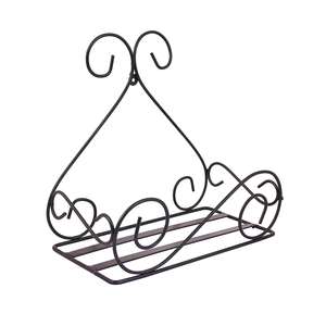 ชั้นวางกระถางต้นไม้โลหะสีดำแบบใหม่สำหรับติดตั้งบนระเบียง ราวบันได ผนัง สำหรับปลูกต้นไม้ในร่มและกลางแจ้ง ตกแต่งห้องนั่งเล่น ระเบียง และสวน - Product Image 1