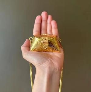 Monedero de Metal Vintage de Primera Calidad, Estuche Rígido para Monedas, Mini Bolso Elegante para Mujer, Regalo de Moda de Lujo con Forro de Terciopelo - Product Image 6