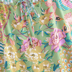Vestido Mini con Estampado Floral para Mujer, Vestido de Manga Corta - Product Image 2
