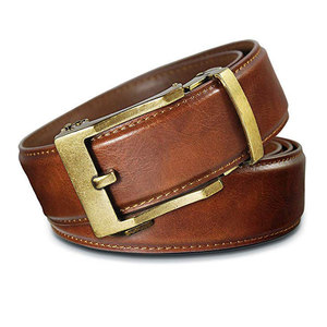 Cinturón de Cuero Vacuno Genuino para Hombre, Liga Deportiva SA, Hebilla Rectangular de Acero, Color Marrón Sólido, Diseño Clásico y Duradero - Product Image 5